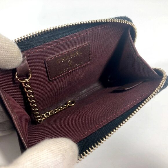 CHANEL CC CC Mark Logo Matelasse Quilted Wallet L-shaped zipper coin purse - Picture 2 of 16